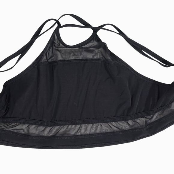 PINK Victoria's Secret Sport Bralette Cross Strap Mesh Back Close Black Large - Picture 3 of 10
